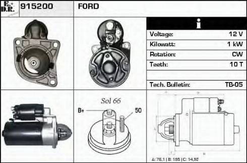 EDR 915200 - Starteris www.autospares.lv