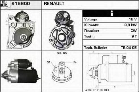 EDR 916600 - Starteris autospares.lv