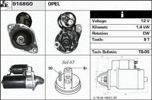 EDR 916860 - Стартер www.autospares.lv