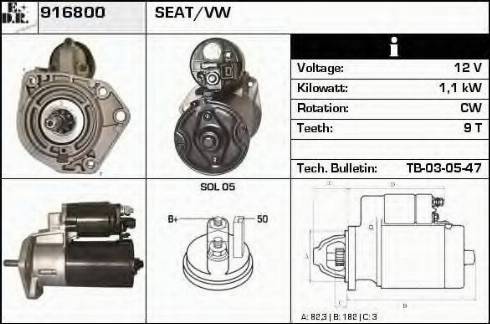 EDR 916800 - Стартер www.autospares.lv