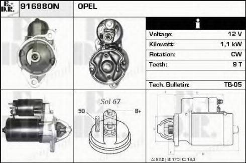 EDR 916880N - Starteris autospares.lv