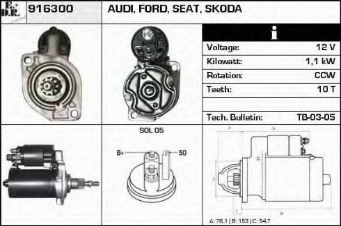 EDR 916300 - Стартер www.autospares.lv