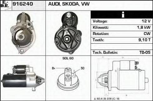 EDR 916240 - Starter www.autospares.lv