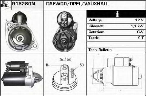 EDR 916280N - Стартер www.autospares.lv