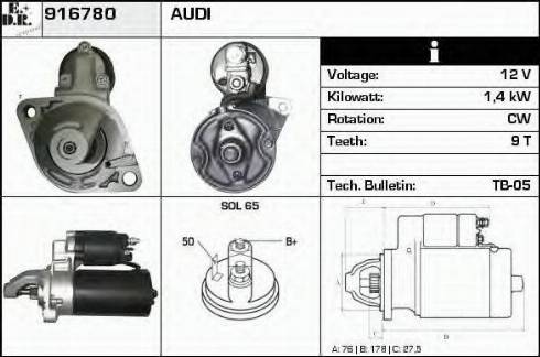 EDR 916780 - Starteris www.autospares.lv