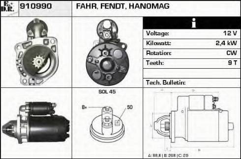 EDR 910990 - Стартер www.autospares.lv