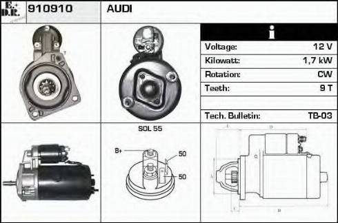 EDR 910910 - Starteris autospares.lv