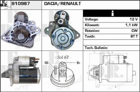 EDR 910987 - Starter www.autospares.lv