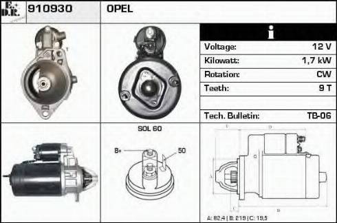 EDR 910930 - Starter www.autospares.lv