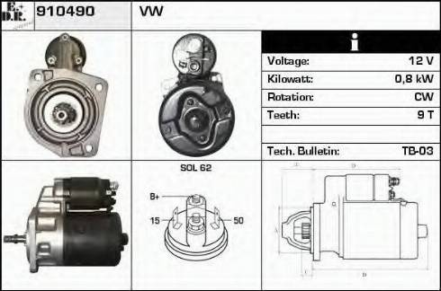 EDR 910490 - Стартер www.autospares.lv