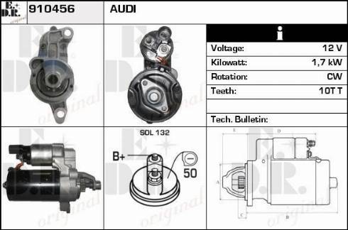 EDR 910456 - Стартер www.autospares.lv