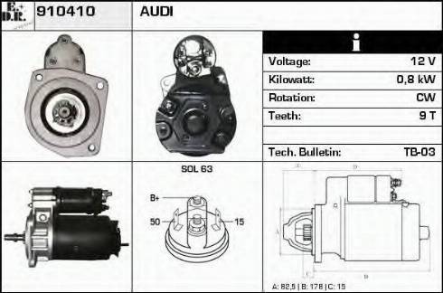 EDR 910410 - Стартер www.autospares.lv