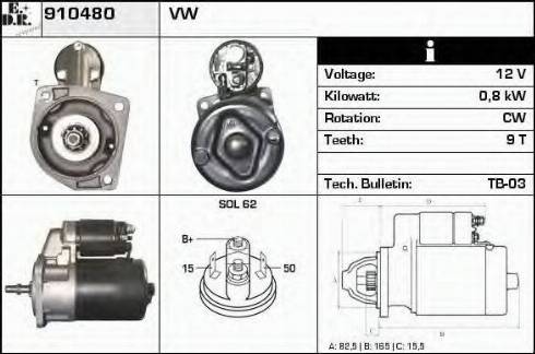 EDR 910480 - Стартер www.autospares.lv