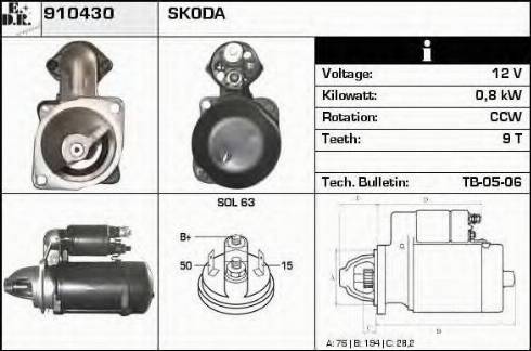 EDR 910430 - Starteris autospares.lv