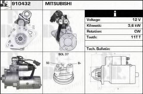 EDR 910432 - Starteris autospares.lv