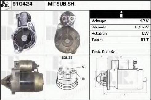 EDR 910424 - Starteris www.autospares.lv