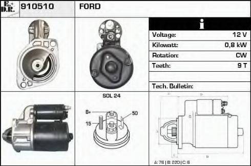 EDR 910510 - Starter www.autospares.lv