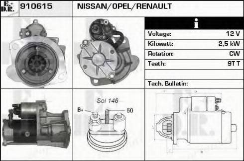 EDR 910615 - Starteris www.autospares.lv