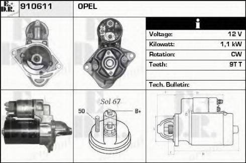 EDR 910611 - Стартер www.autospares.lv