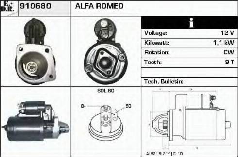 EDR 910680 - Starter www.autospares.lv