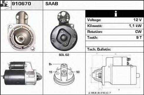 EDR 910670 - Starteris autospares.lv