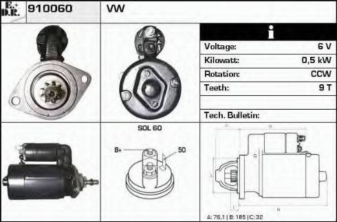 EDR 910060 - Starteris www.autospares.lv