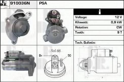 EDR 910036N - Starteris www.autospares.lv