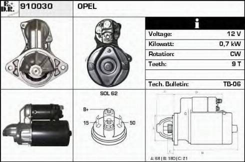 EDR 910030 - Starteris www.autospares.lv