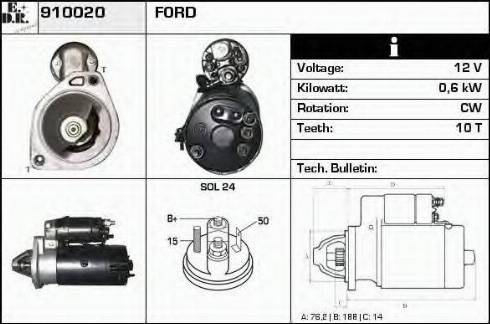 EDR 910020 - Starter www.autospares.lv