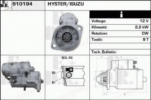 EDR 910194 - Starteris autospares.lv