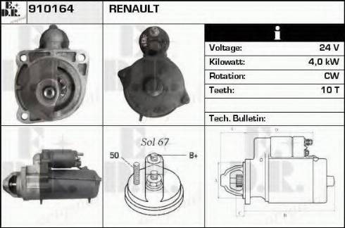 EDR 910164 - Starter www.autospares.lv