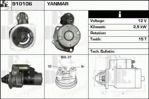 EDR 910106 - Стартер www.autospares.lv