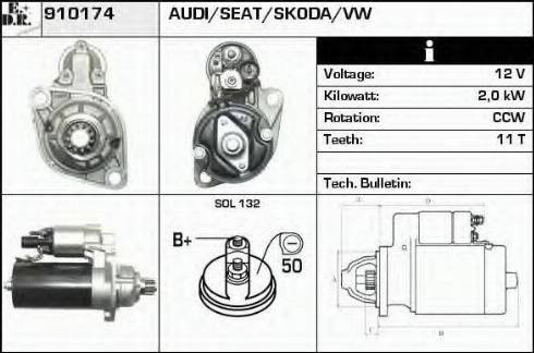 EDR 910174 - Starteris www.autospares.lv