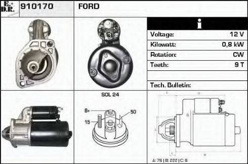 EDR 910170 - Starter www.autospares.lv