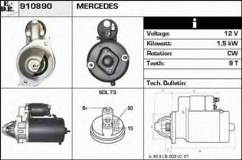 EDR 910890 - Starteris www.autospares.lv