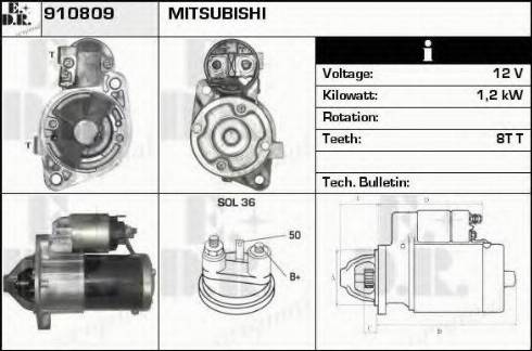 EDR 910809 - Starteris www.autospares.lv