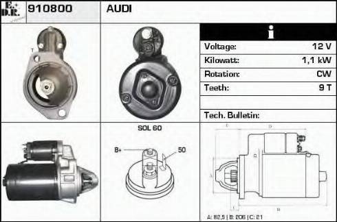 EDR 910800 - Стартер www.autospares.lv