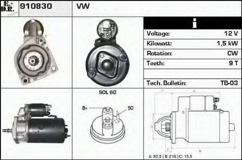 EDR 910830 - Starteris autospares.lv