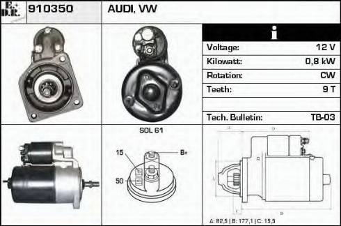 EDR 910350 - Starteris autospares.lv