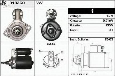 EDR 910360 - Starteris autospares.lv