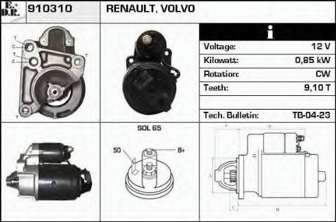 EDR 910310 - Стартер www.autospares.lv