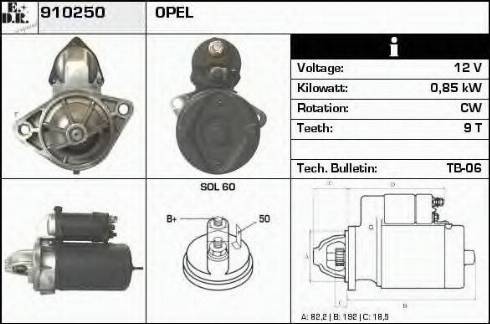 EDR 910250 - Стартер www.autospares.lv