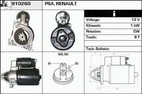 EDR 910260 - Starteris autospares.lv