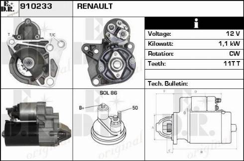 EDR 910233 - Стартер www.autospares.lv