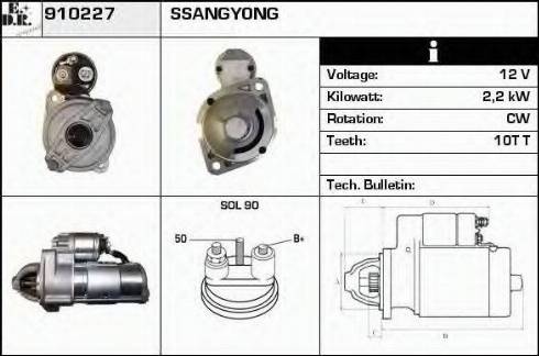 EDR 910227 - Стартер www.autospares.lv