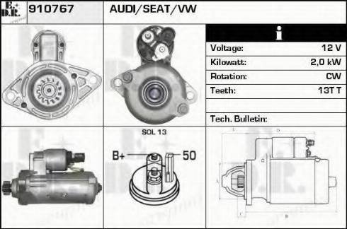 EDR 910767 - Starter www.autospares.lv