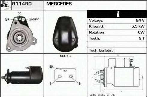 EDR 911490 - Starteris www.autospares.lv