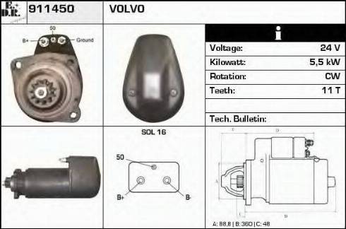 EDR 911450 - Starteris www.autospares.lv