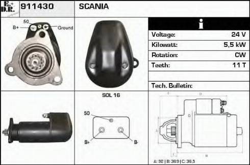 EDR 911430 - Starteris autospares.lv