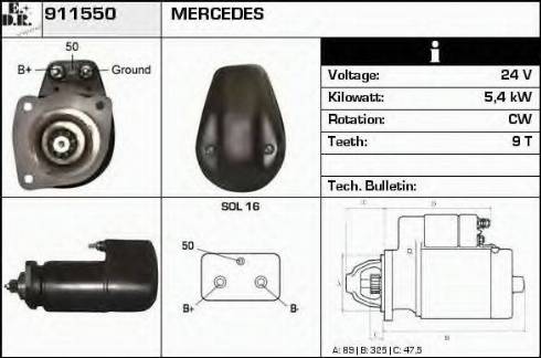 EDR 911550 - Стартер www.autospares.lv